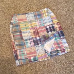 Ralph Lauren Sport Madras Patchwork Wrap Skirt
